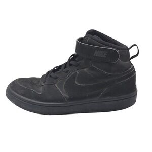Nike Mid Top Shoes Youth Size 1Y Black Strap Basketball Sneakers CW5868-001